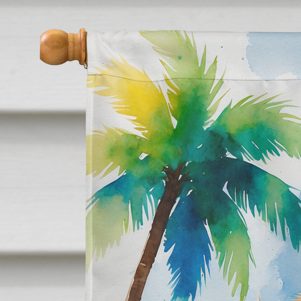 Cocker Spaniel Summer Beach Time House Flag