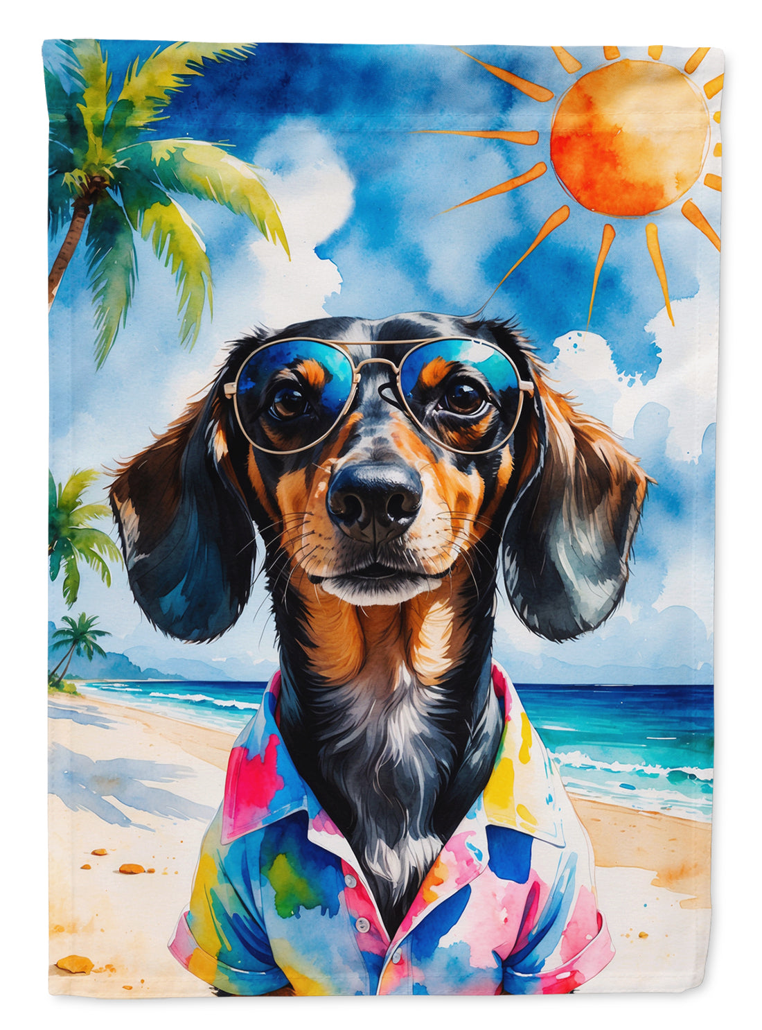 Buy this Dachshund Summer Beach Time House Flag