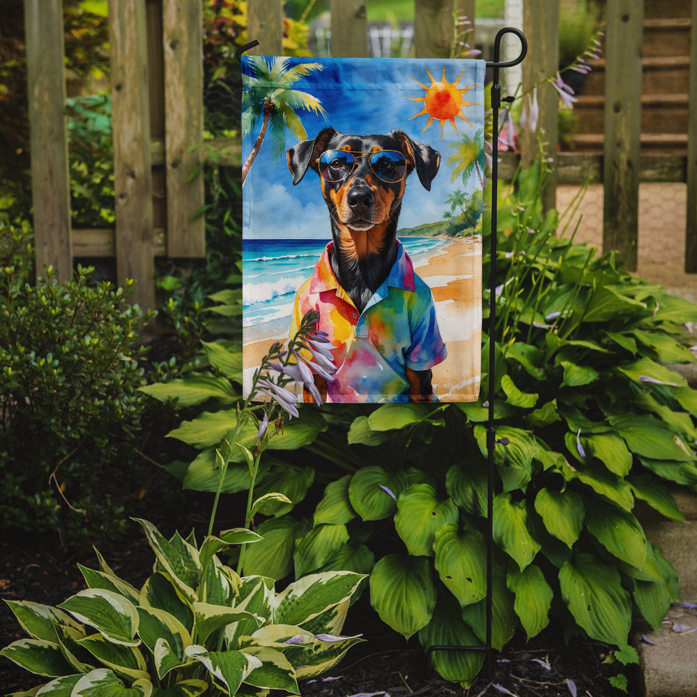 Doberman Pinscher Summer Beach Time Garden Flag