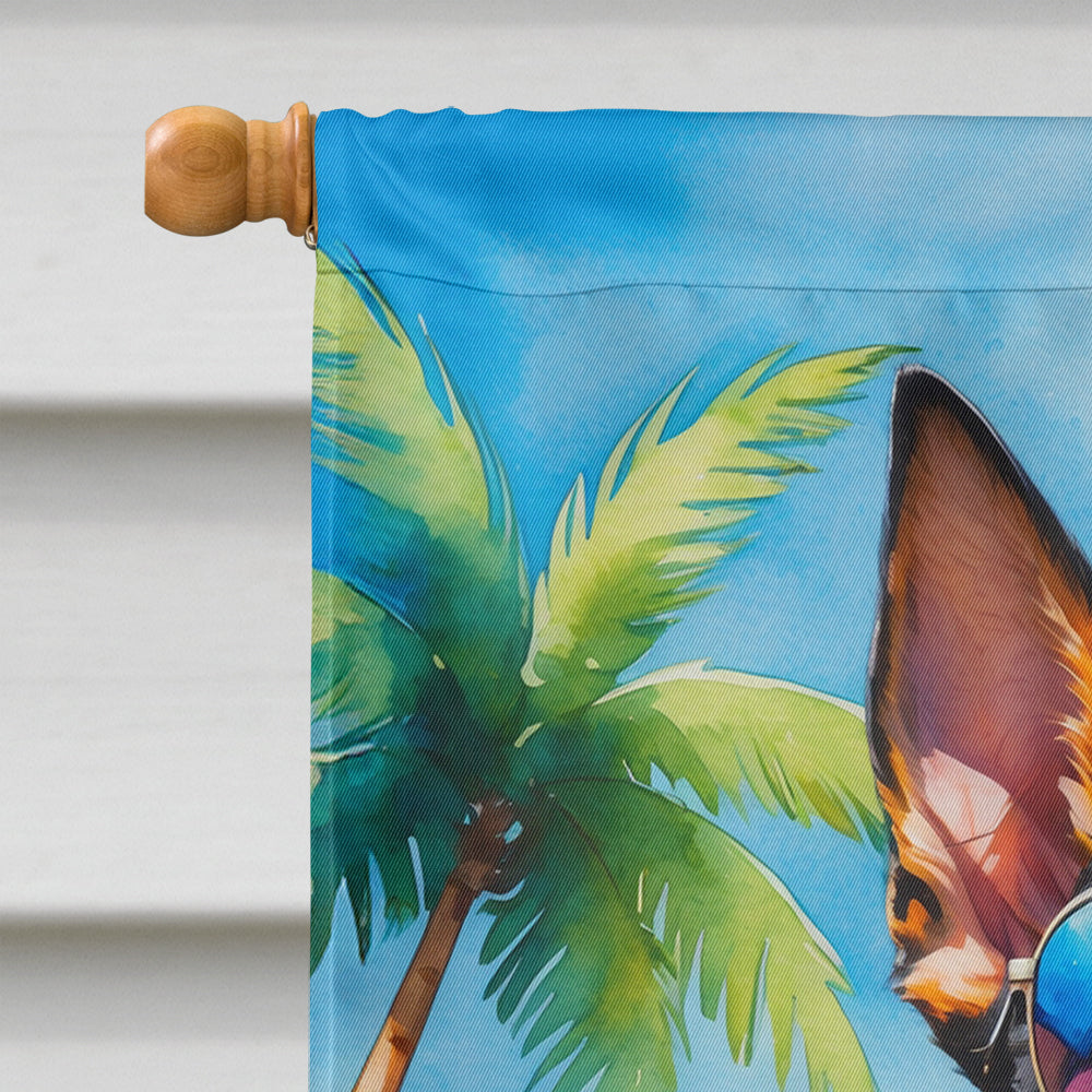 Doberman Pinscher Summer Beach Time House Flag