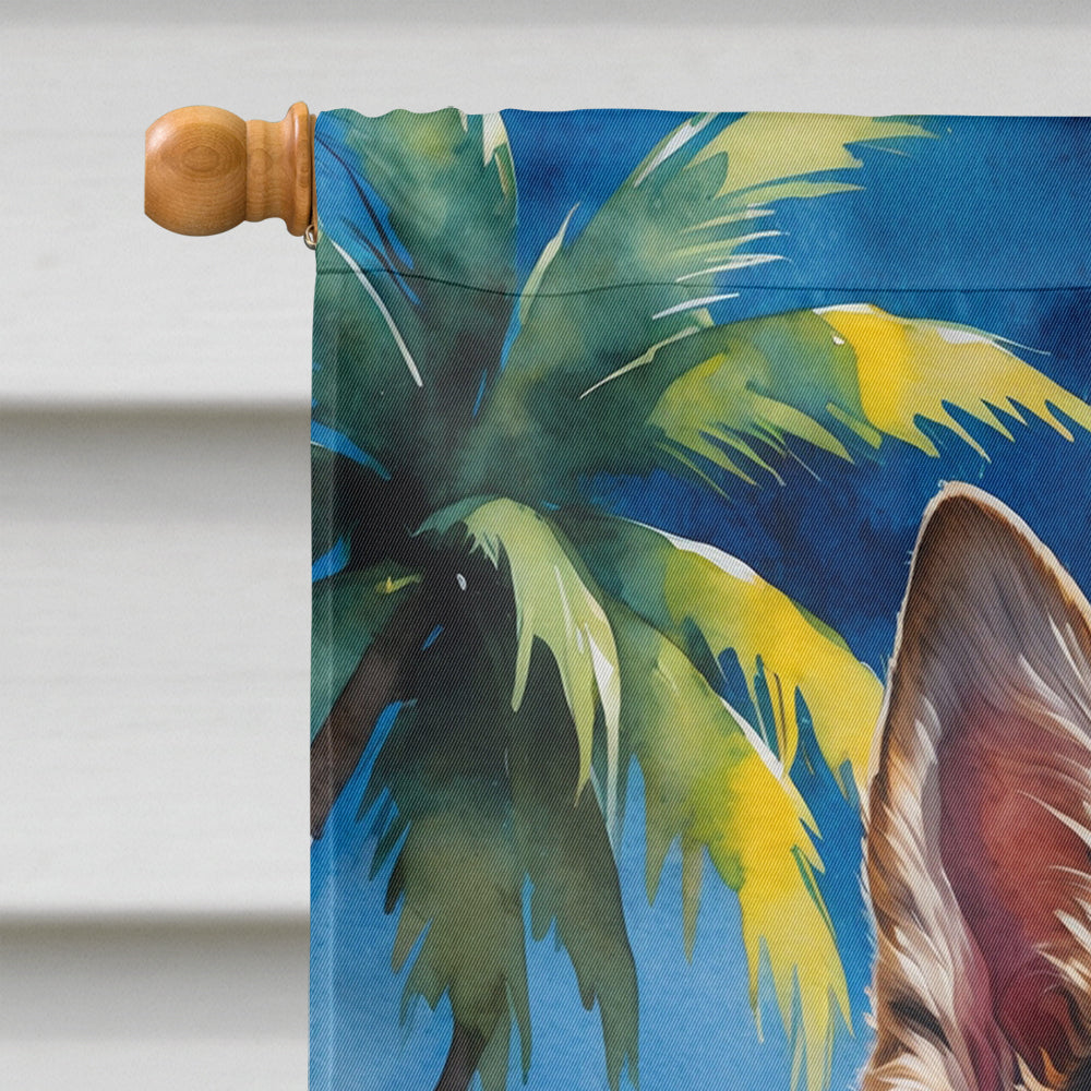 German Shepherd Summer Beach Time House Flag