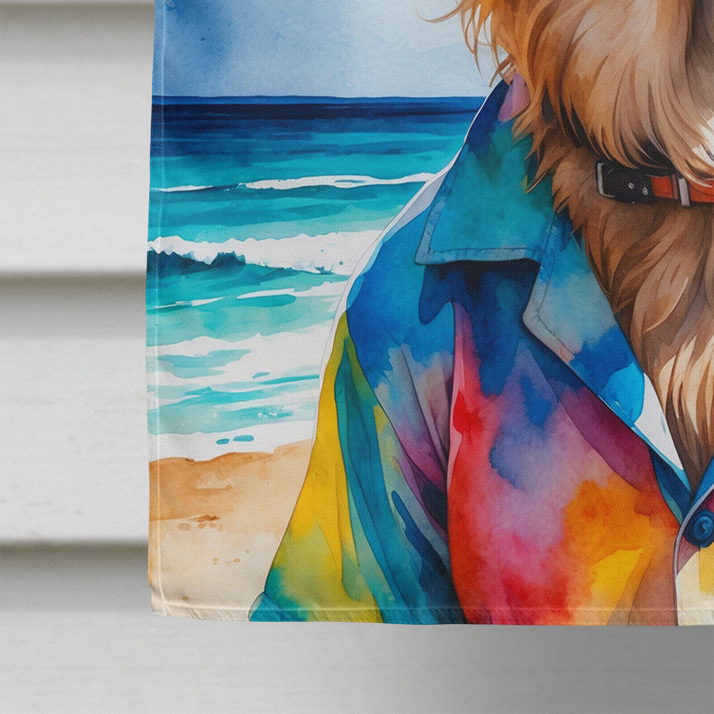 German Shepherd Summer Beach Time House Flag