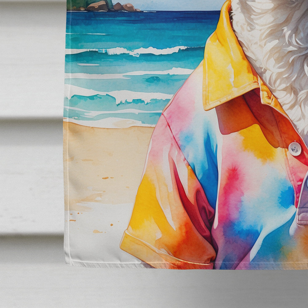 Labradoodle Summer Beach Time House Flag