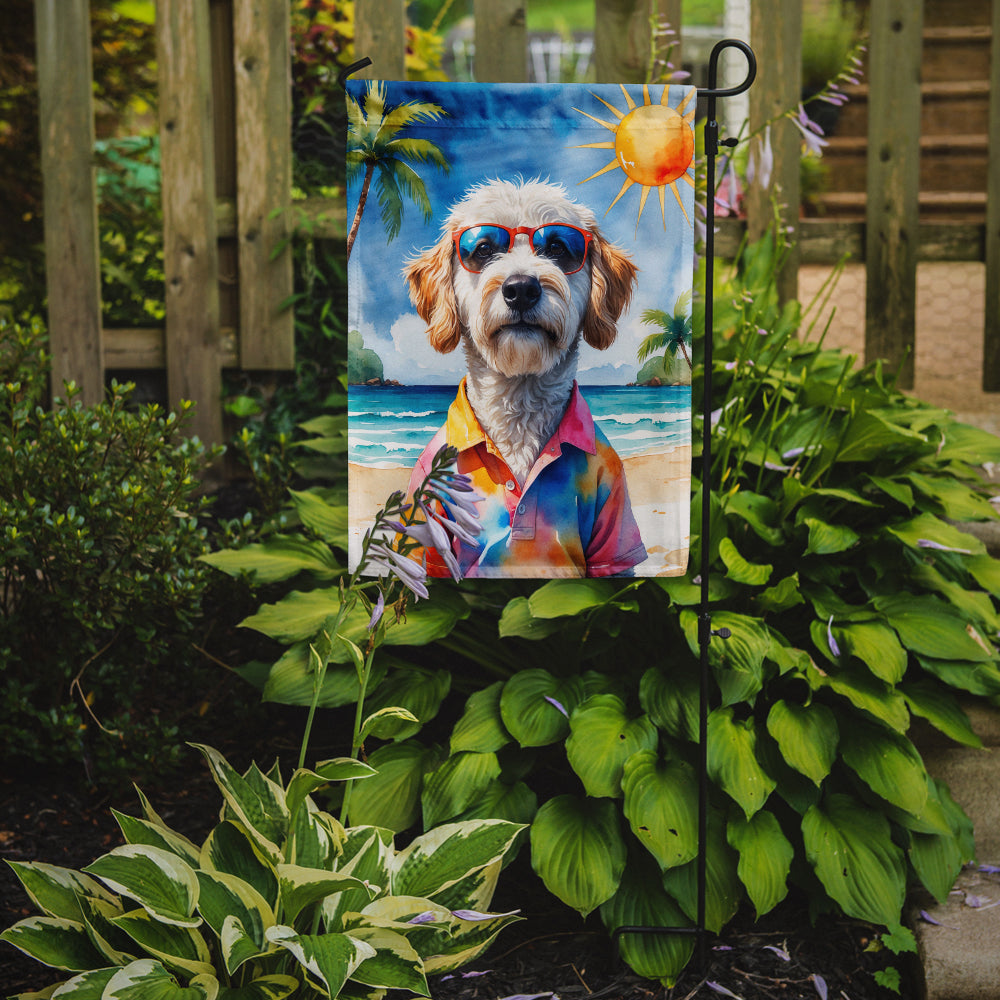 Labradoodle Summer Beach Time Garden Flag