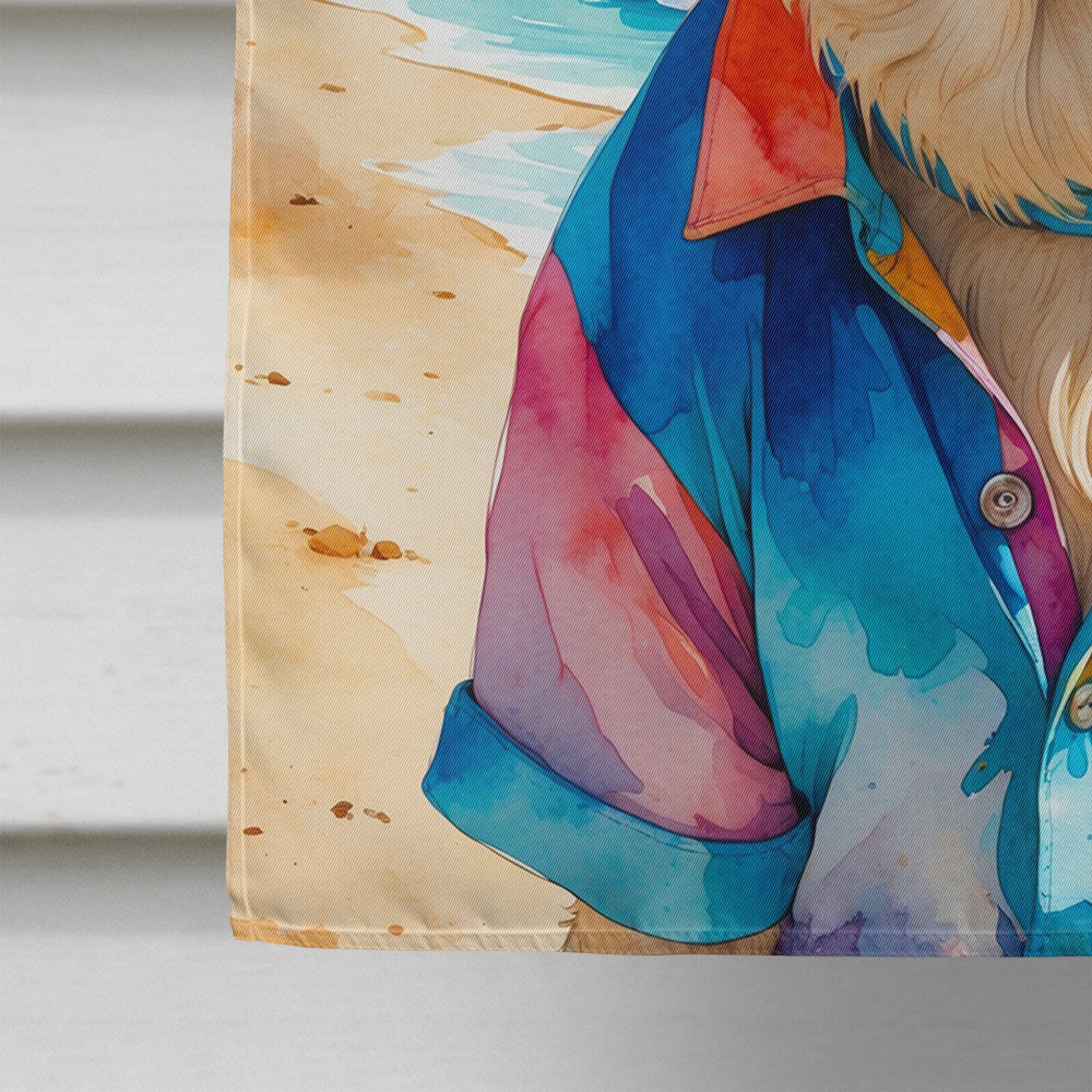 Yellow Labrador Retriever Summer Beach Time House Flag