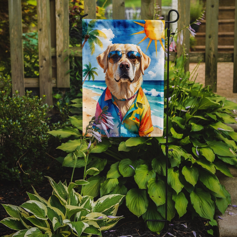 Yellow Labrador Retriever Summer Beach Time Garden Flag