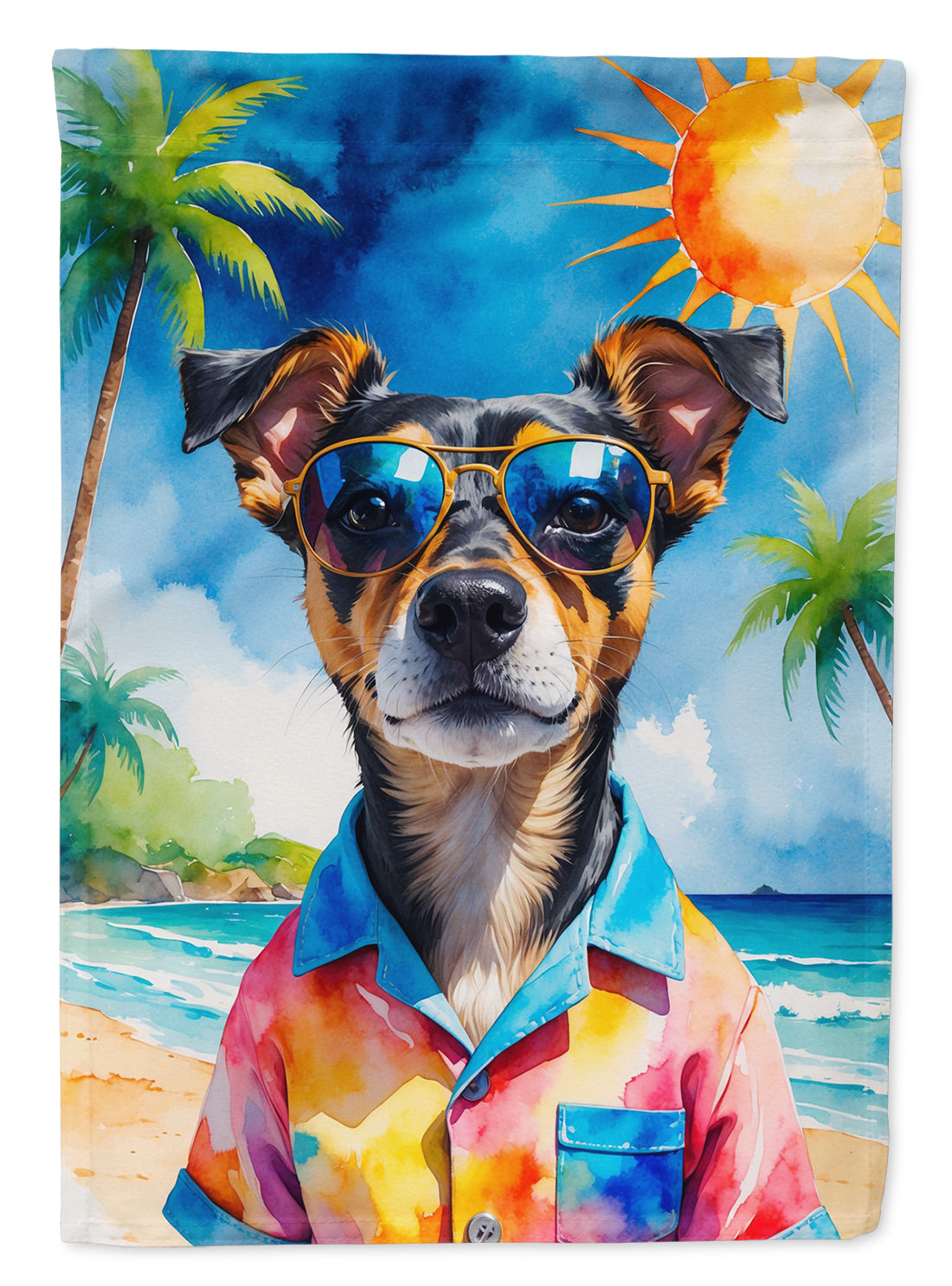 Buy this Miniature Pinscher Summer Beach Time House Flag