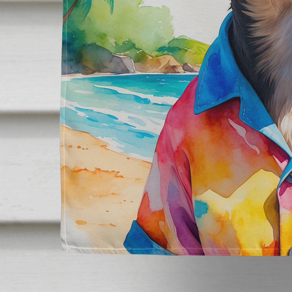 Miniature Pinscher Summer Beach Time House Flag