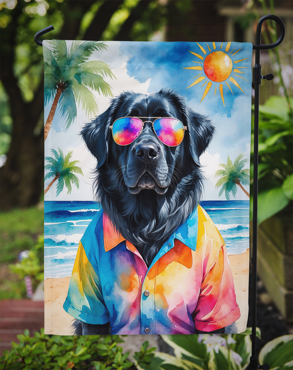 Newfoundland Summer Beach Time Garden Flag