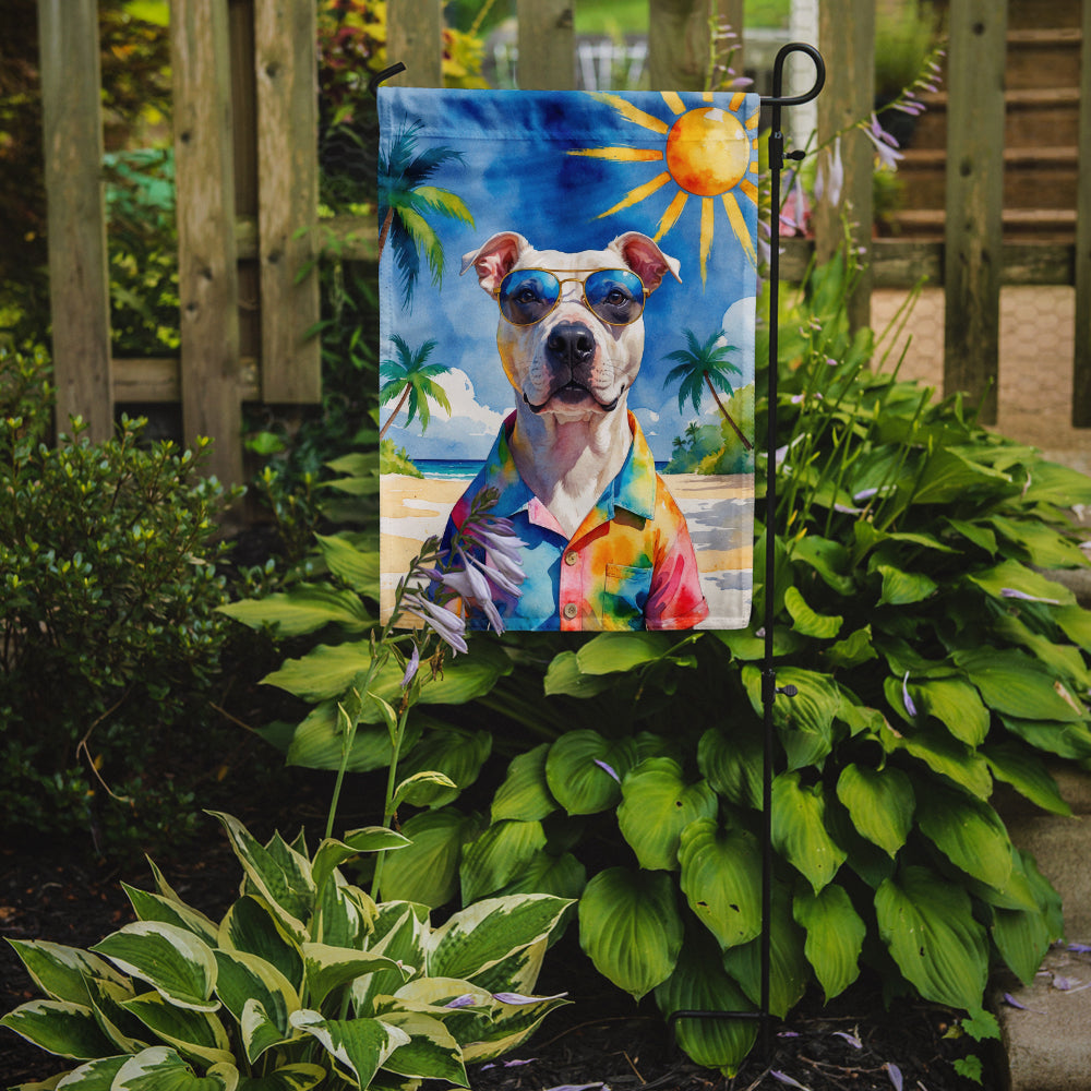 Pit Bull Terrier Summer Beach Time Garden Flag