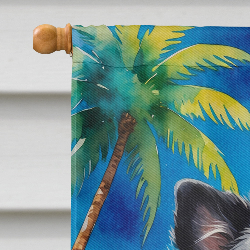 Pomeranian Summer Beach Time House Flag