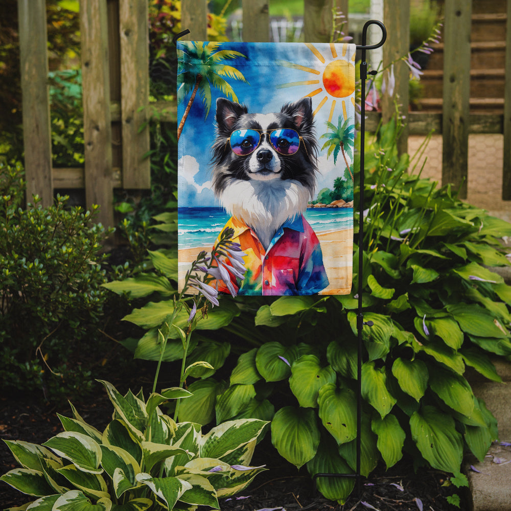 Pomeranian Summer Beach Time Garden Flag
