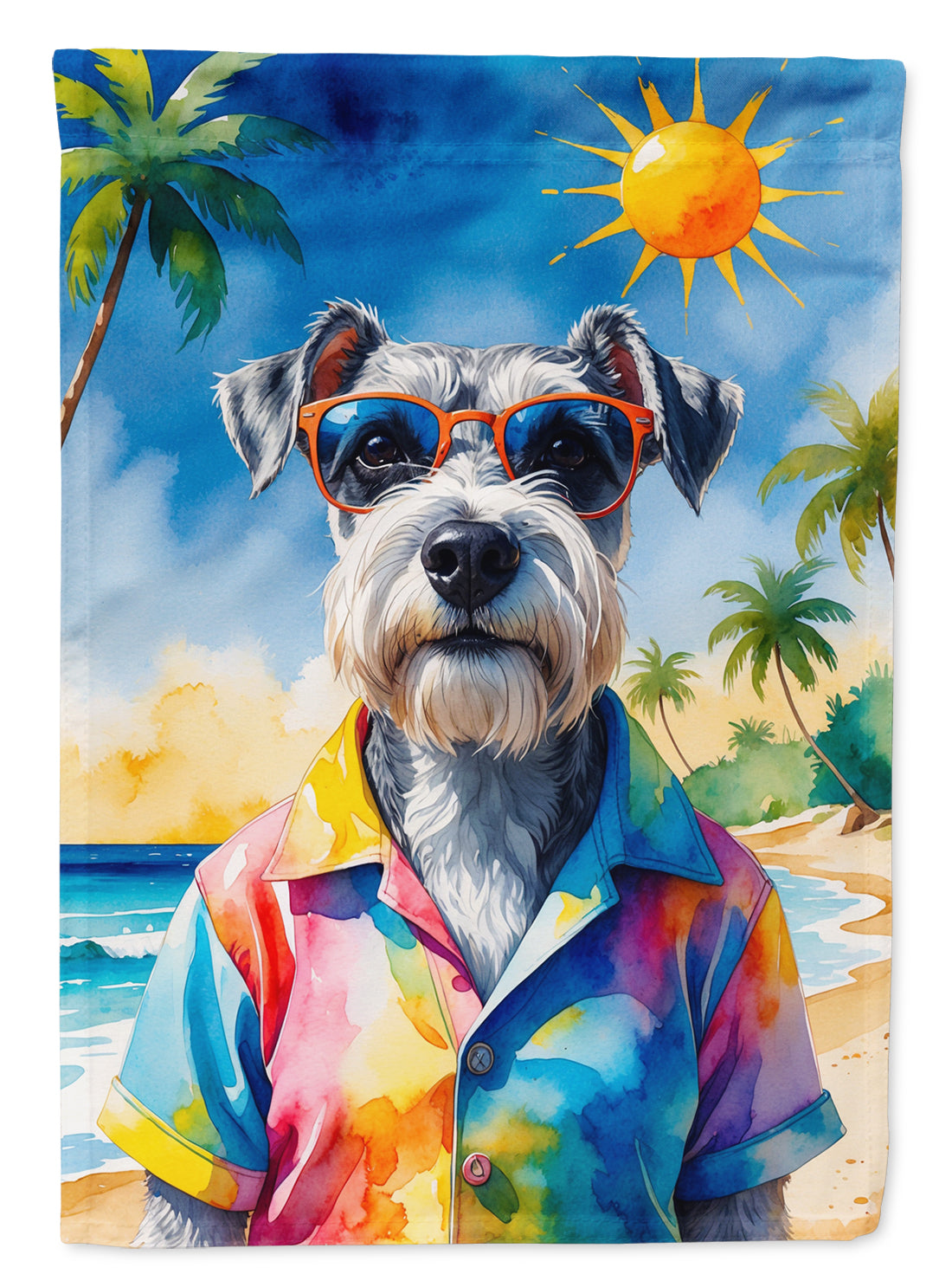 Buy this Schnauzer Summer Beach Time House Flag