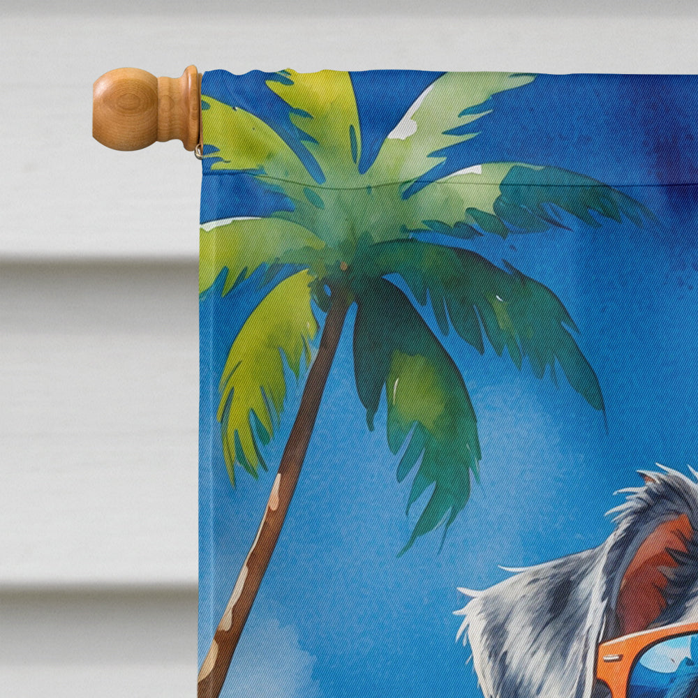 Schnauzer Summer Beach Time House Flag