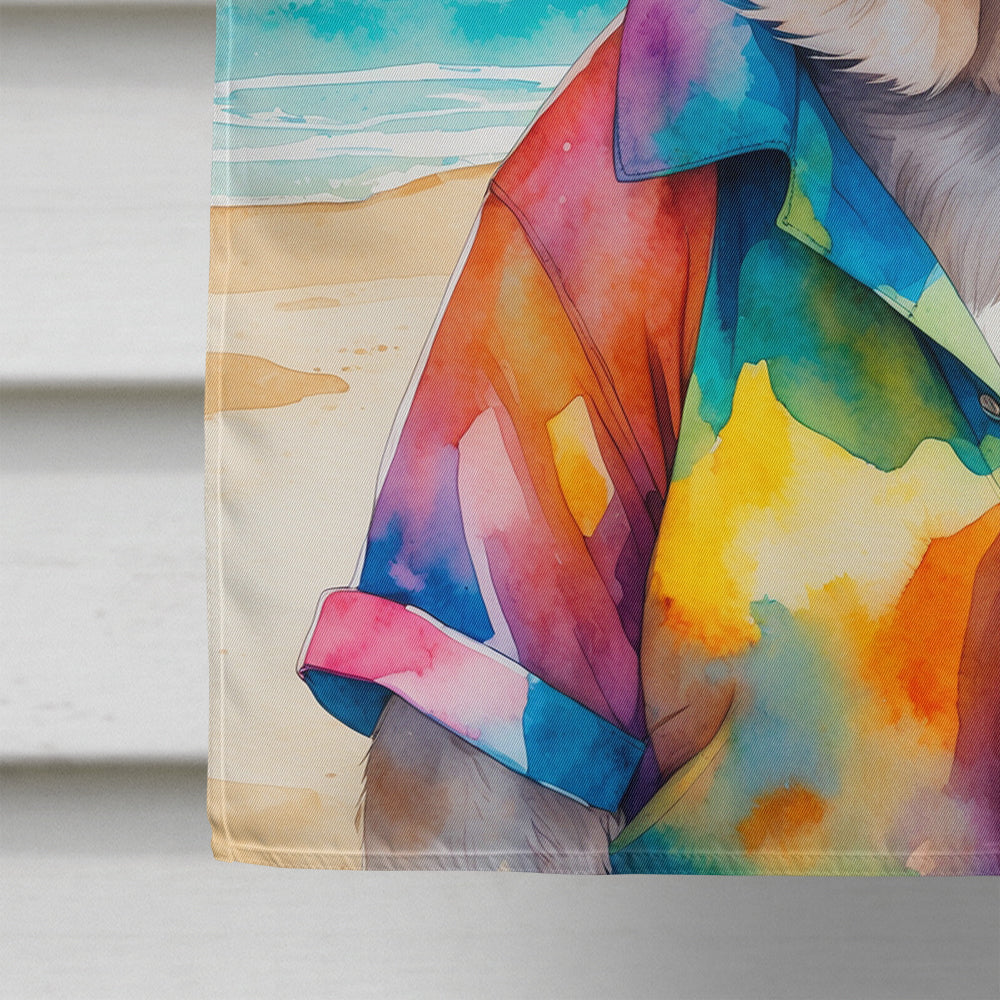 Shar Pei Summer Beach Time House Flag