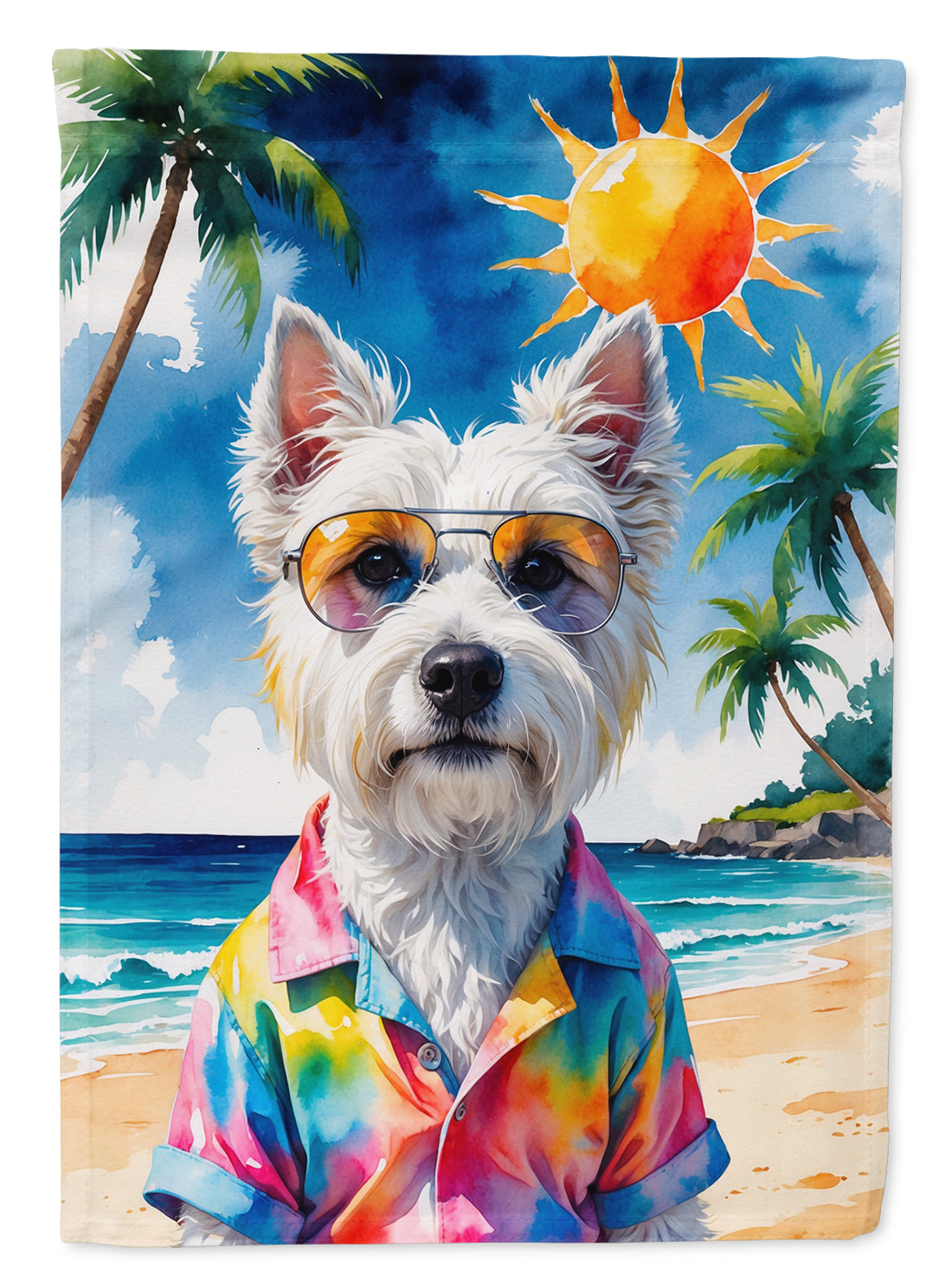 Buy this Westie Summer Beach Time House Flag
