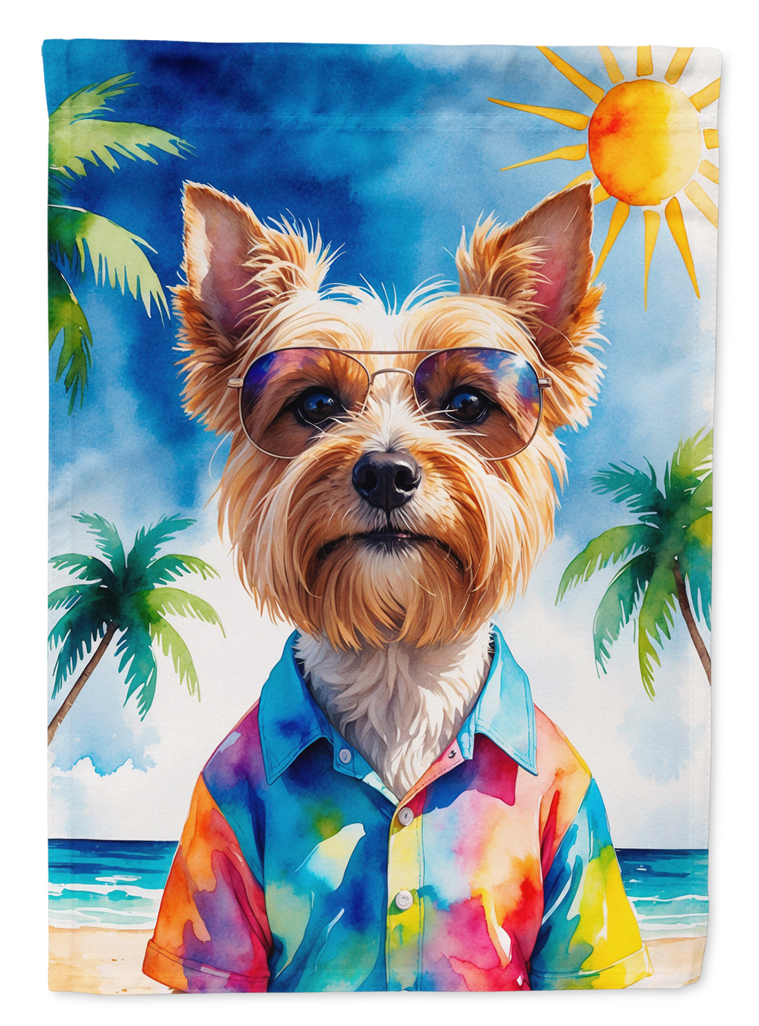 Buy this Yorkshire Terrier Summer Beach Time House Flag