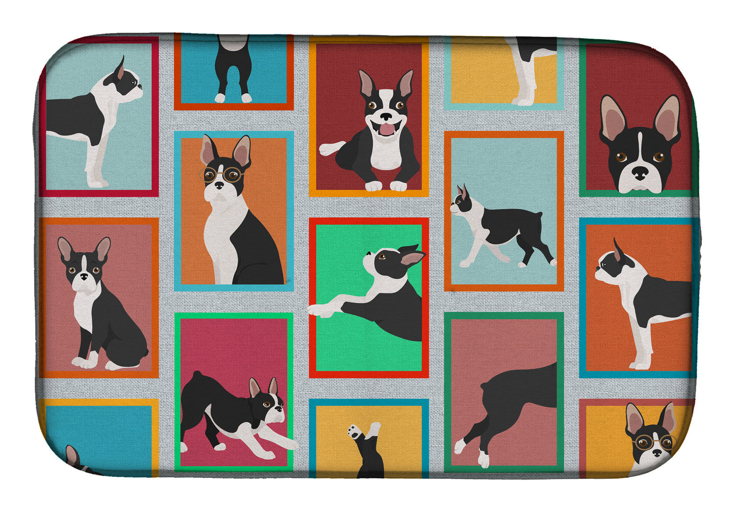 Buy this Lots of Boston Terrier Dish Drying Mat
