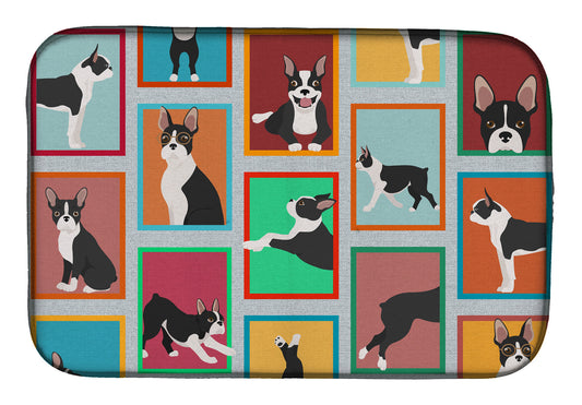 Buy this Lots of Boston Terrier Dish Drying Mat