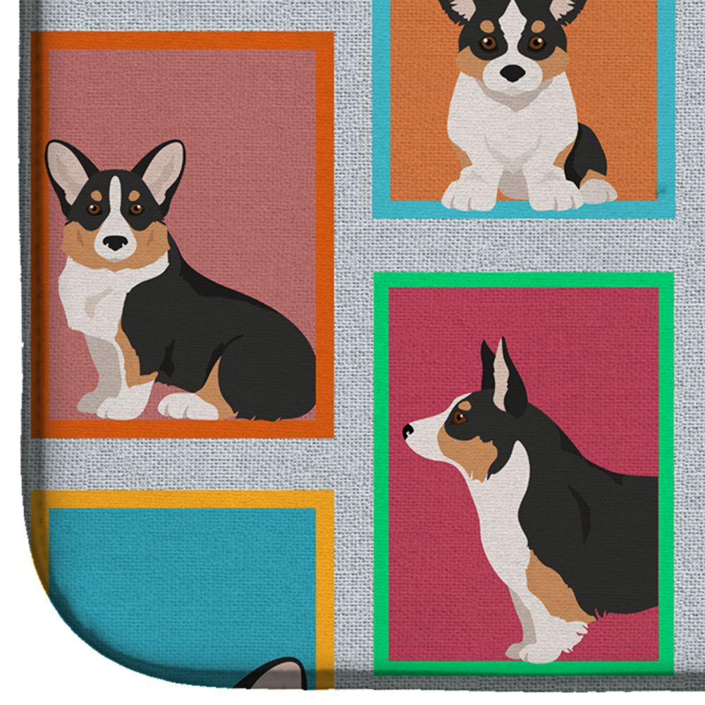 Lots of Tricolor Cardigan Corgi Dish Drying Mat