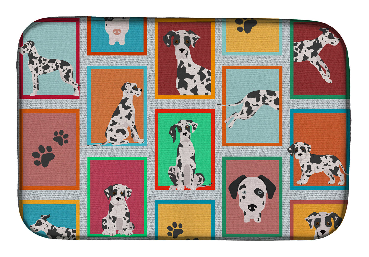 Buy this Lots of Harlequin Natural Ears Great Dane Dish Drying Mat