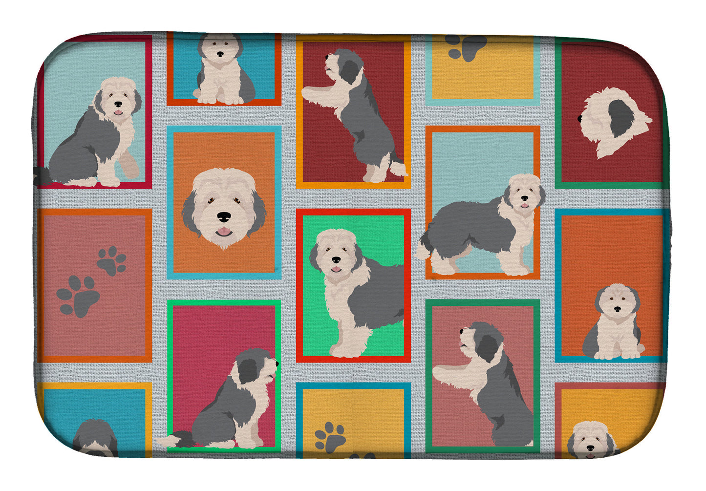 Buy this Lots of Old English Sheepdog Dish Drying Mat