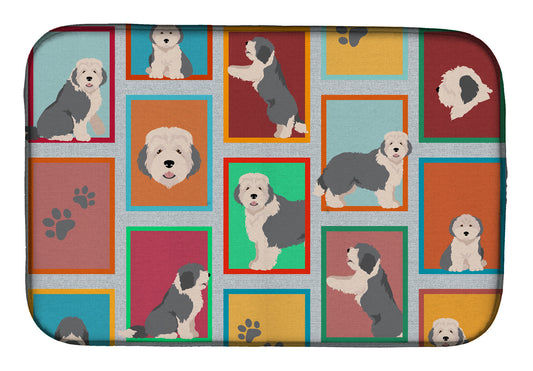 Buy this Lots of Old English Sheepdog Dish Drying Mat