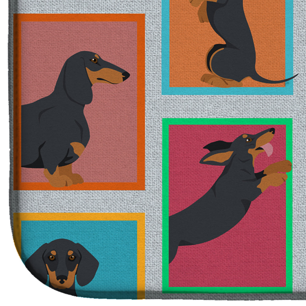 Lots of Black and Tan Dachshund Dish Drying Mat