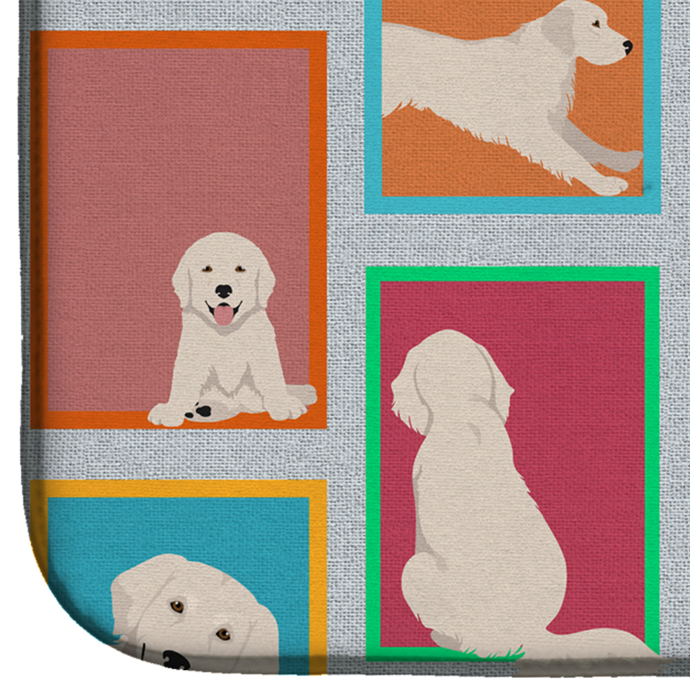 Lots of Cream Golden Retriever Dish Drying Mat