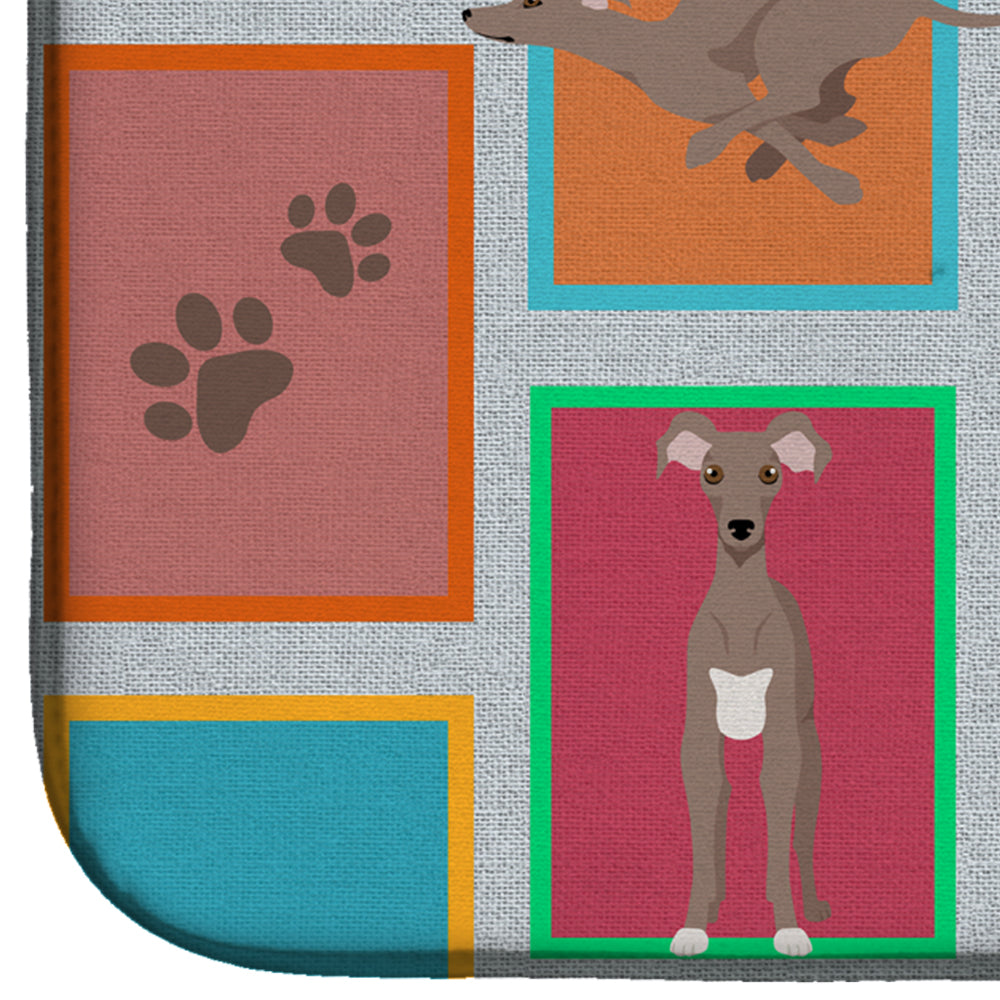 Lots of Fawn Italian Greyhound Dish Drying Mat