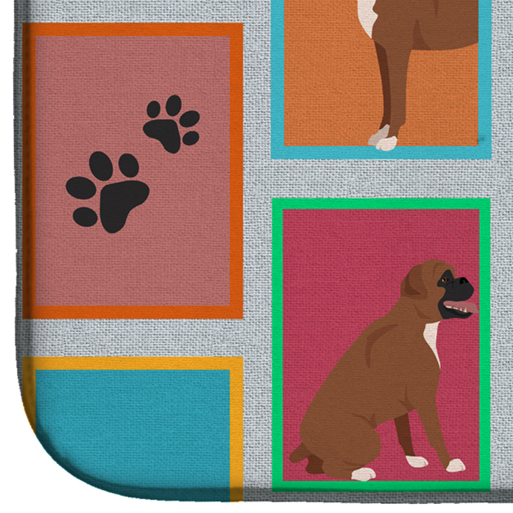 Lots of Black Face Boxer Dish Drying Mat