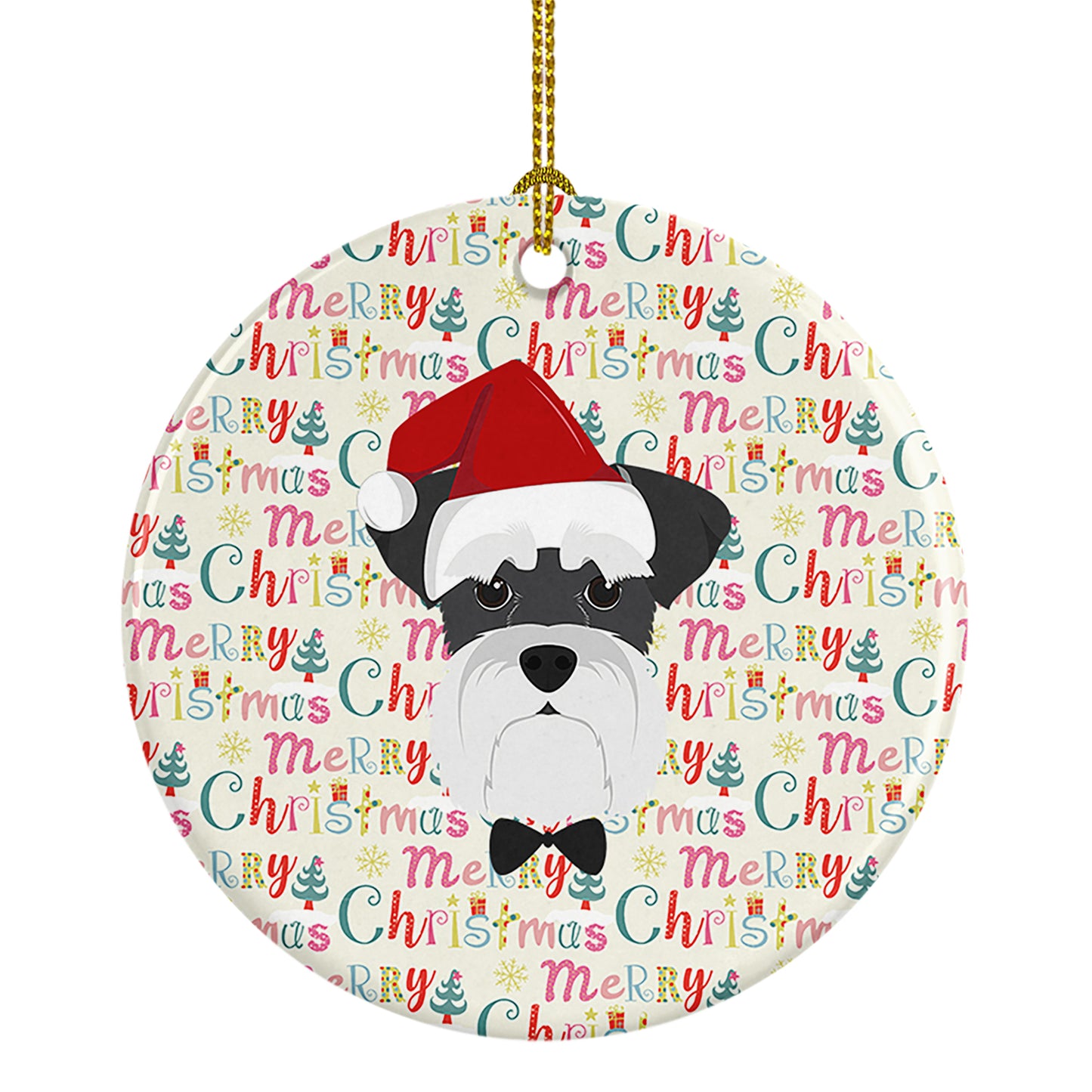 Buy this Schnauzer Merry Christmas Ceramic Ornament