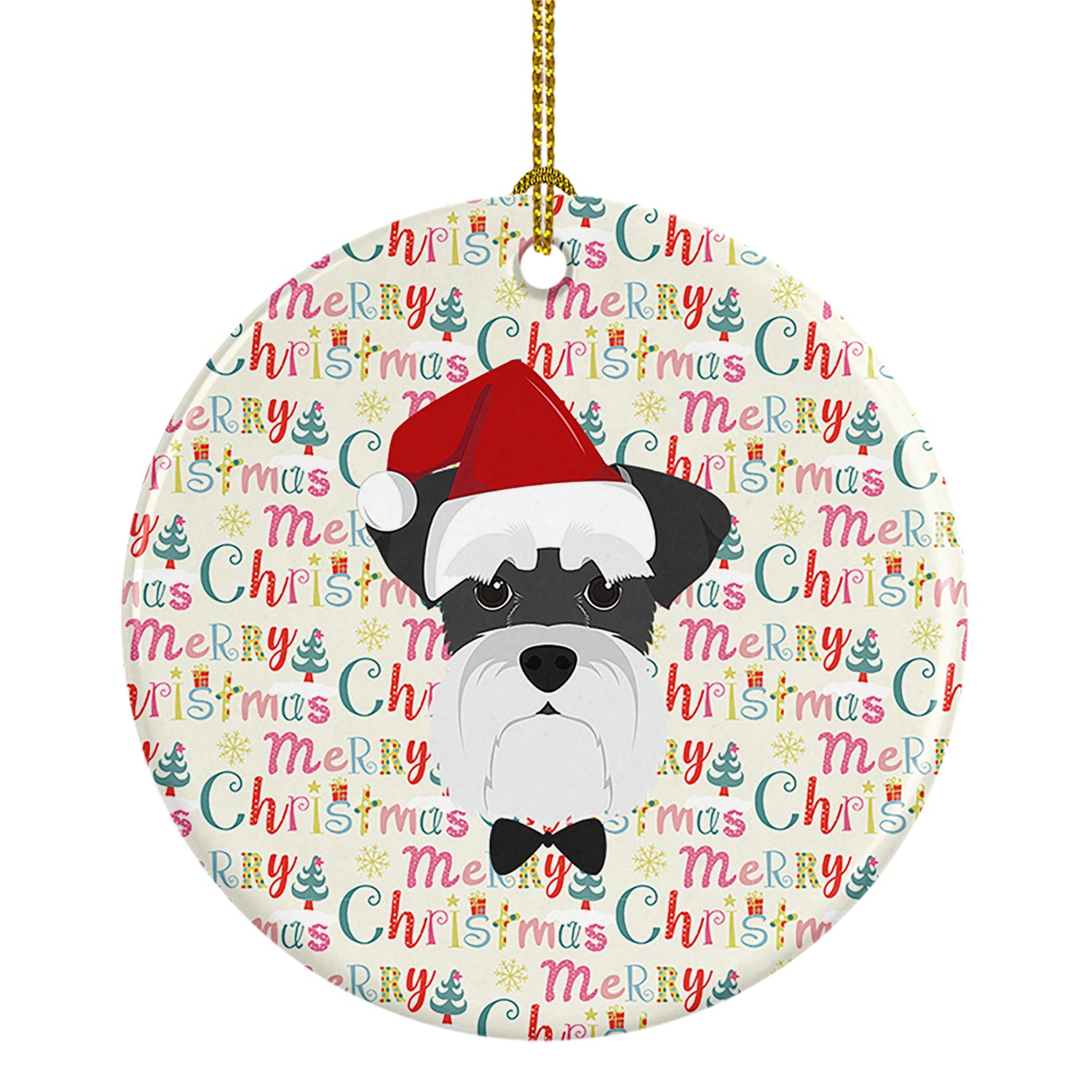 Buy this Schnauzer Merry Christmas Ceramic Ornament