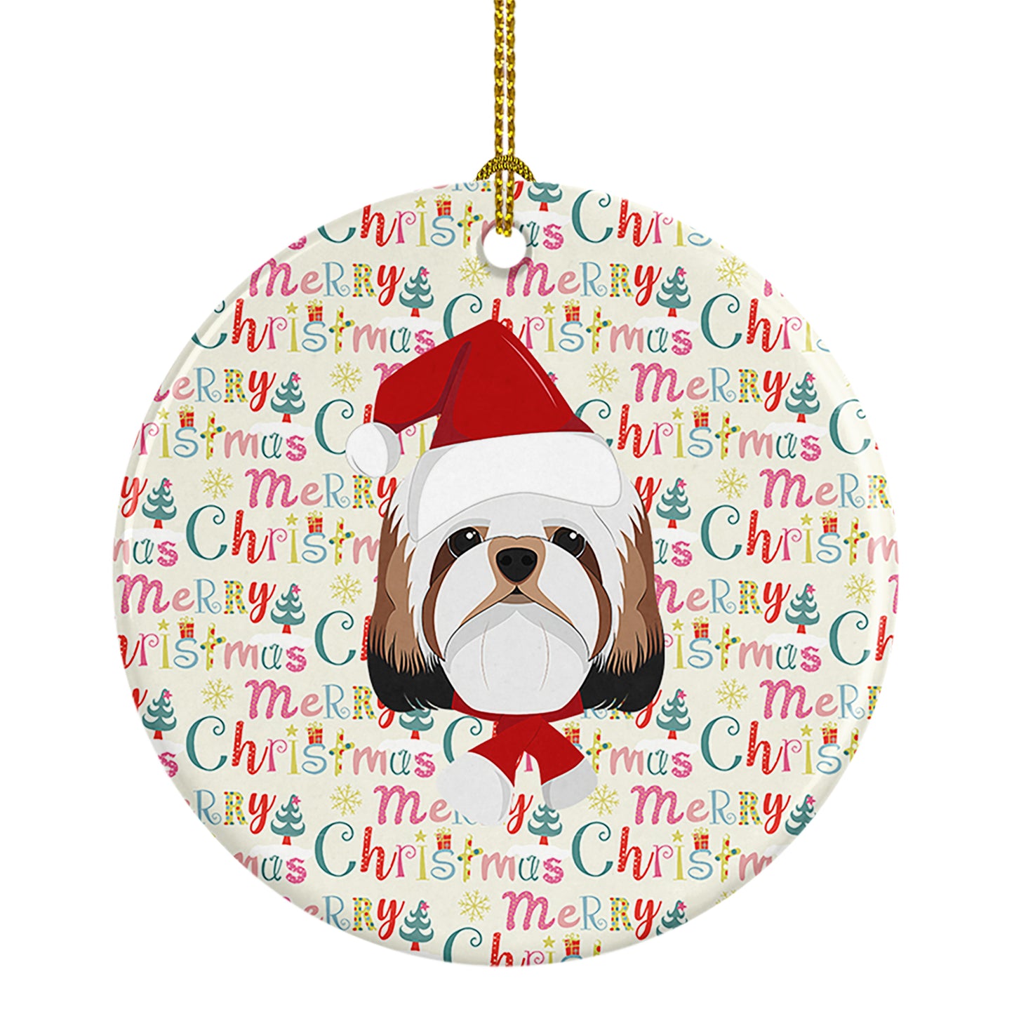 Buy this Shih Tzu Merry Christmas Ceramic Ornament