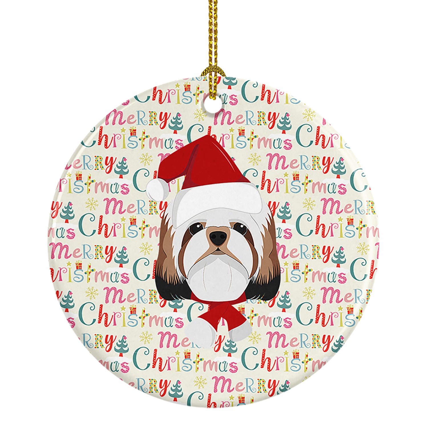 Buy this Shih Tzu Merry Christmas Ceramic Ornament