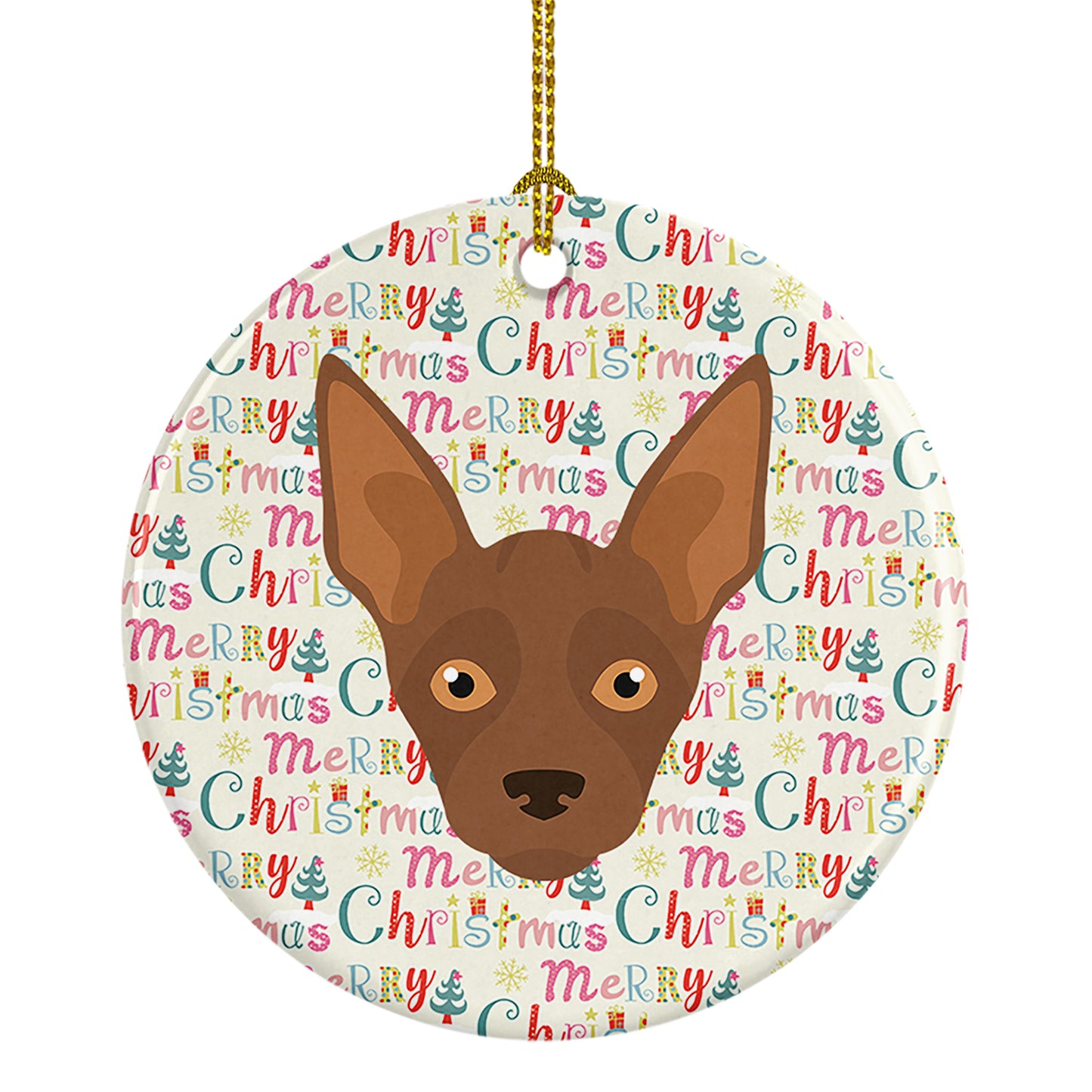 Buy this Abyssinian Sand Terrier Merry Christmas Ceramic Ornament