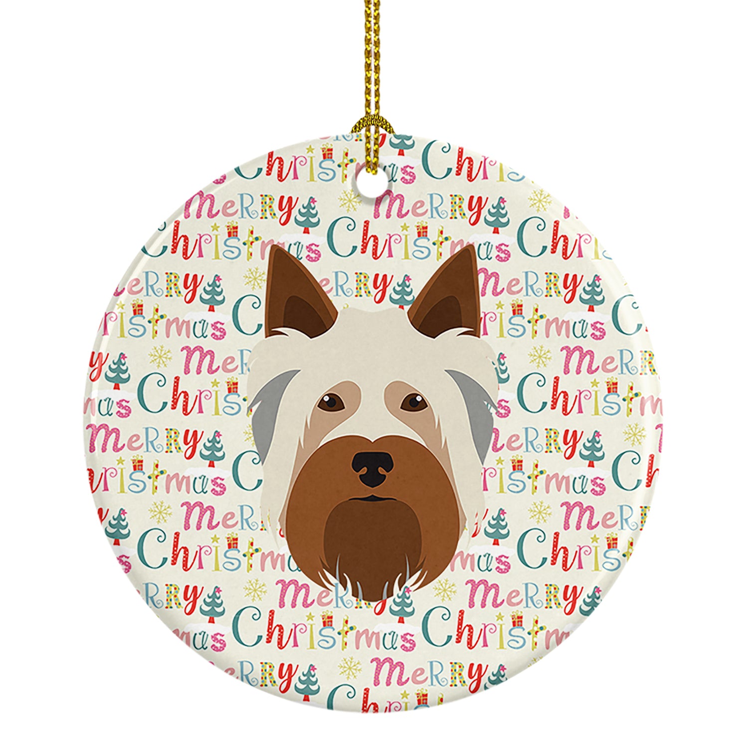 Buy this Australian Silky Terrier Merry Christmas Ceramic Ornament