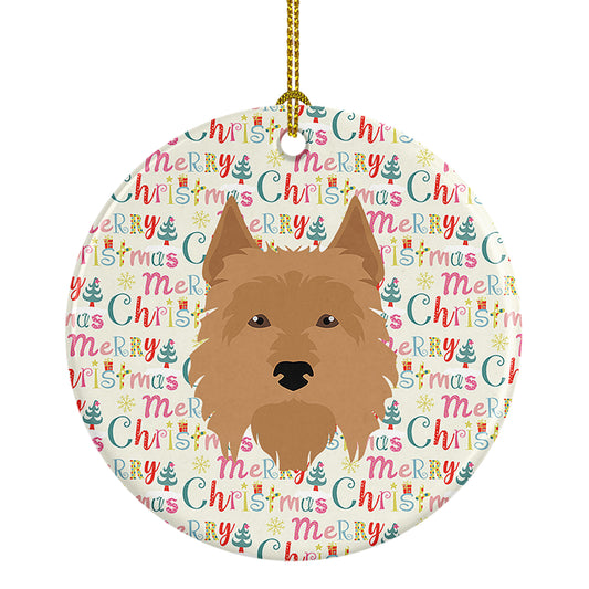 Buy this Australian Terrier Merry Christmas Ceramic Ornament