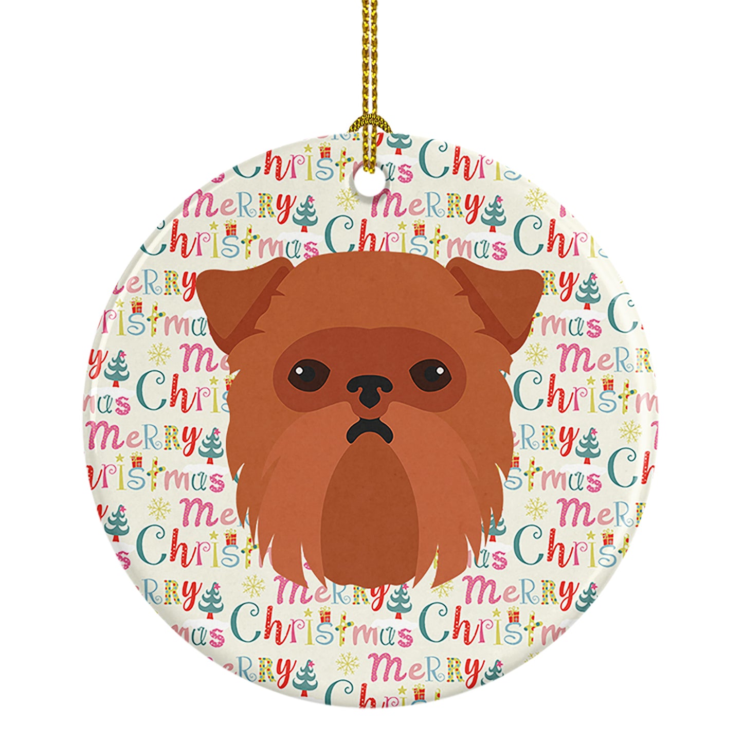 Buy this Brussels Griffon Merry Christmas Ceramic Ornament