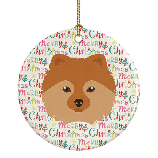 Buy this German Spitz Merry Christmas Ceramic Ornament