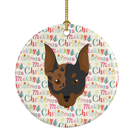 Buy this Harlequin Pinscher #2 Merry Christmas Ceramic Ornament