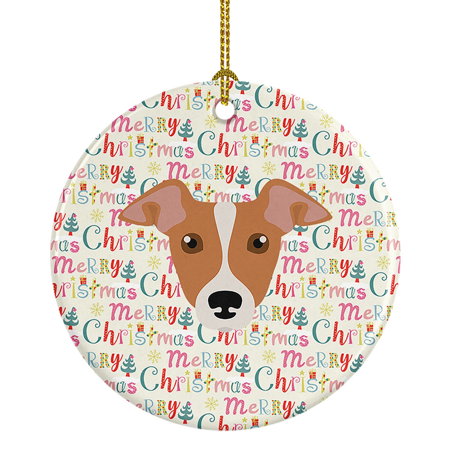 Buy this Italian Greyhound Merry Christmas Ceramic Ornament