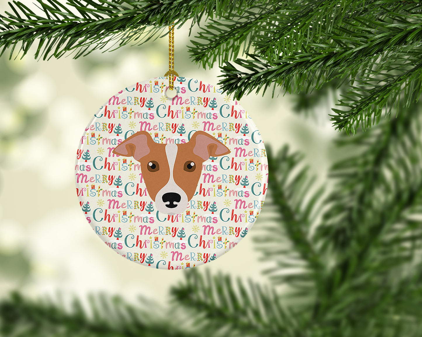 Italian Greyhound Merry Christmas Ceramic Ornament