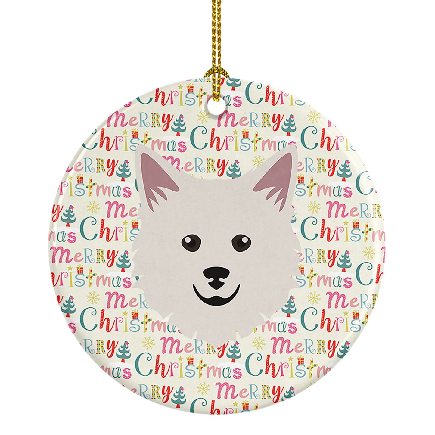 Buy this Italian Spitz Merry Christmas Ceramic Ornament