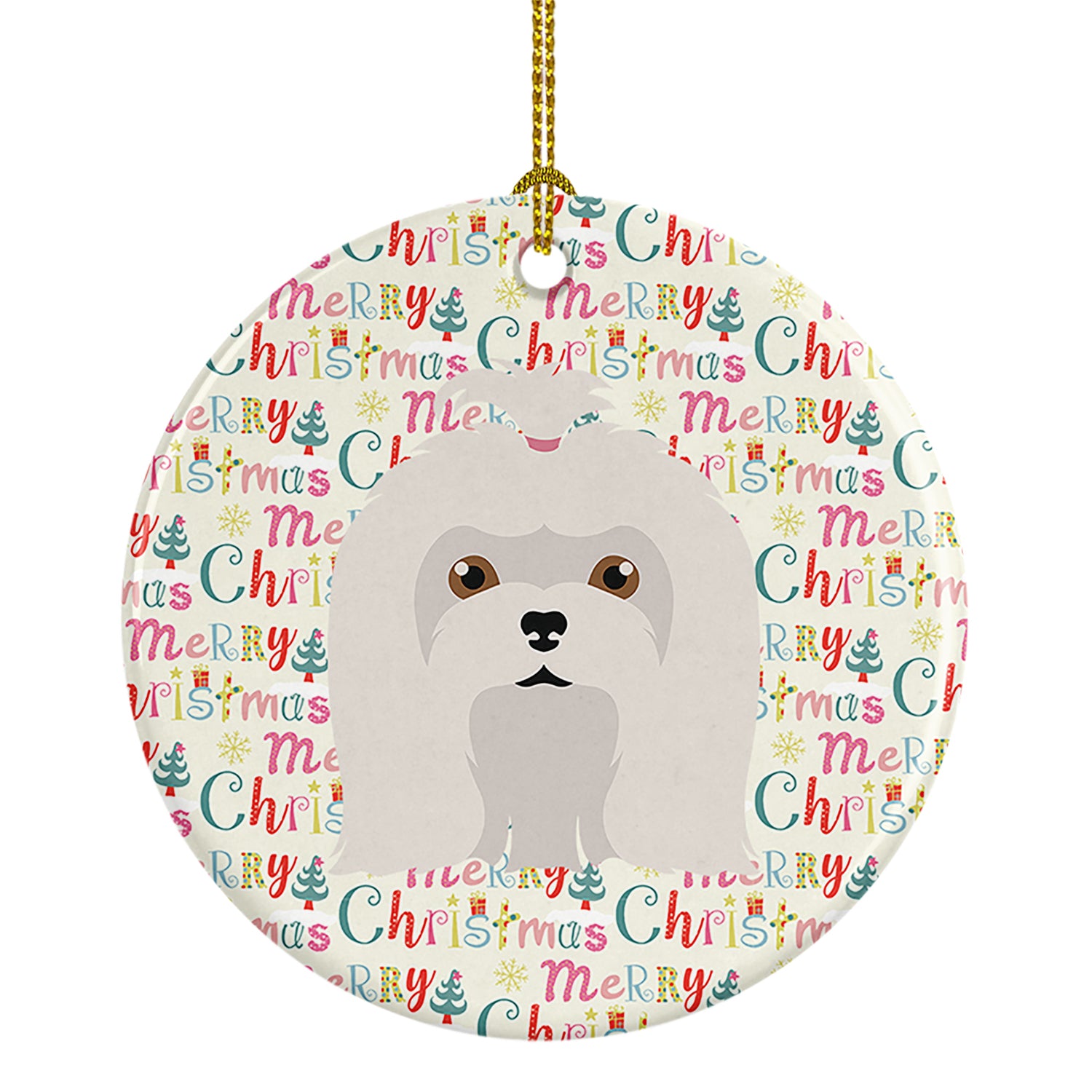 Buy this Maltese Merry Christmas Ceramic Ornament