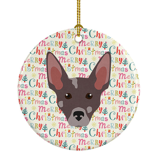 Buy this Peruvian Hairless Dog Merry Christmas Ceramic Ornament