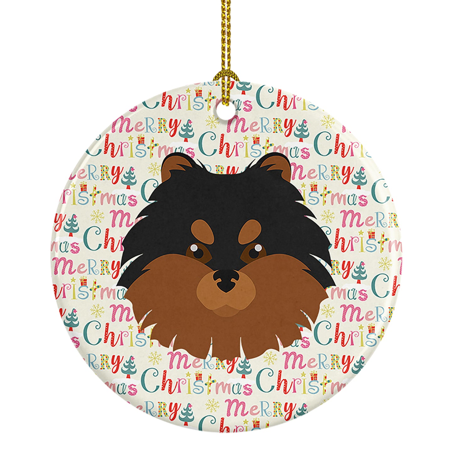 Buy this Pomeranian Merry Christmas Ceramic Ornament