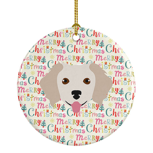 Buy this Small Greek Domestic Dog Merry Christmas Ceramic Ornament