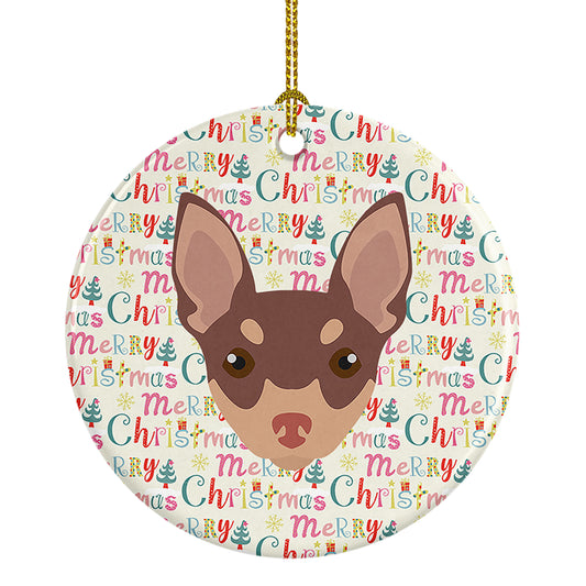 Buy this Toy Fox Terrier Merry Christmas Ceramic Ornament