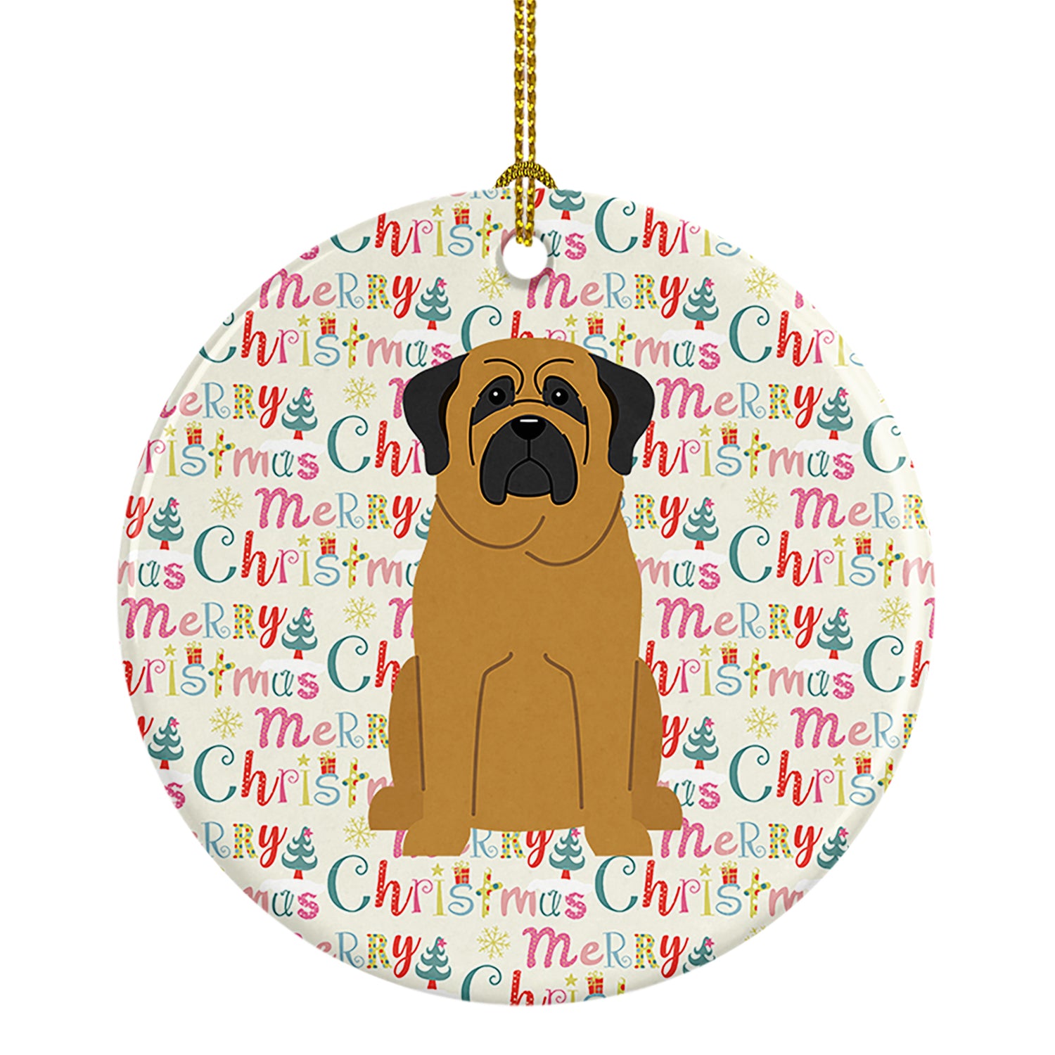 Buy this Merry Christmas Mastiff Ceramic Ornament